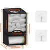 Black wall-mounted 2-in-1 bag holder dispenser with two compartments for kitchen and pantry storage