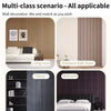Multi-class scenario showing self-adhesive wood grain wall panels used for decoration in living room, foyer, study, and bedro