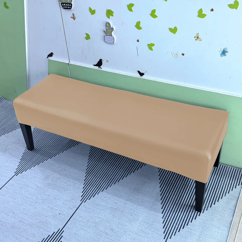 Waterproof PU Leather Bench Cover – Stretch Fit, Removable & Washable