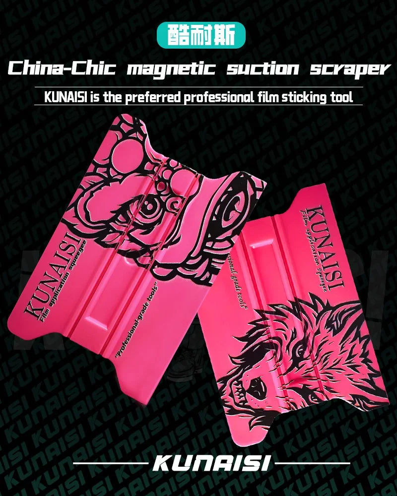 Pink KUNAISI magnetic suction scraper tool for film sticking and professional use