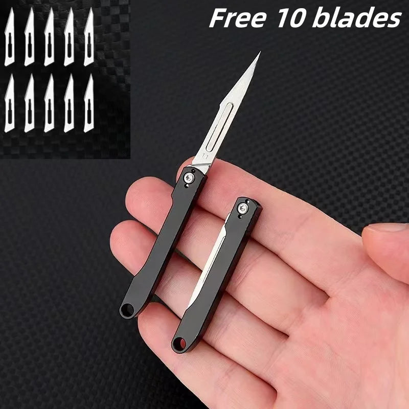 Compact Folding Utility Knife with Replaceable Blades