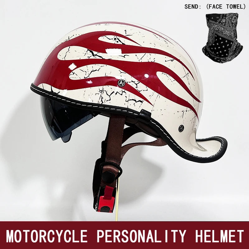 Retro Half Helmet for Men and Women – Lightweight Commuter Cruiser Motorcycle Helmet
