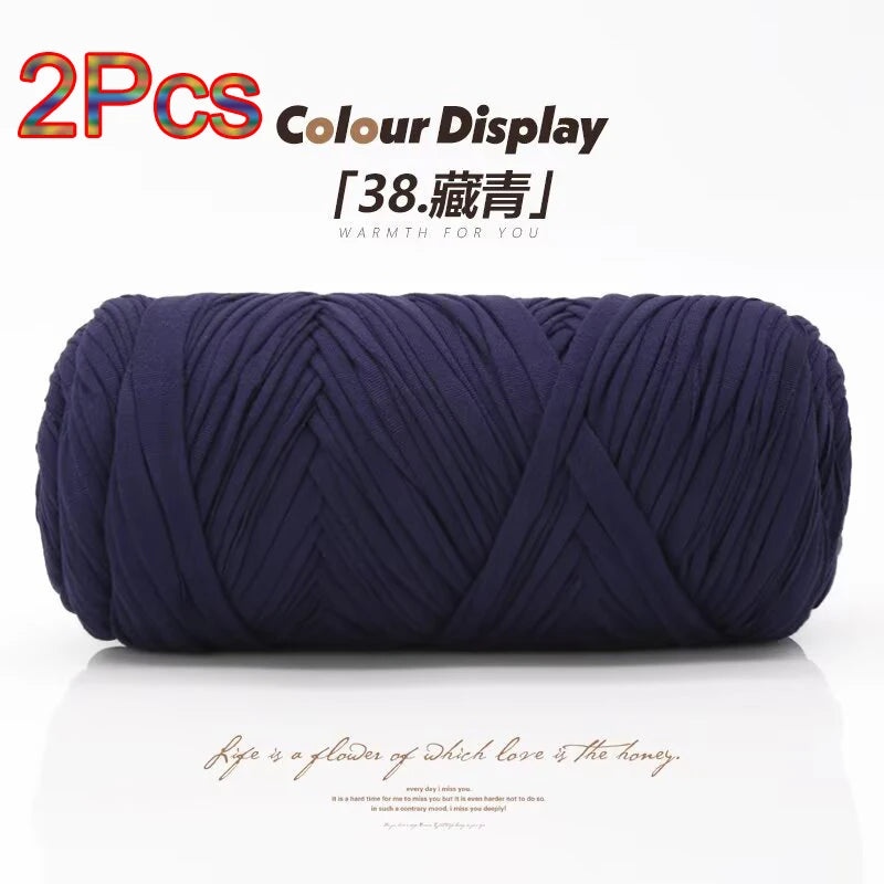 Elastic T-Shirt Yarn for Crochet and Knitting (2-Pack, 50m Each)