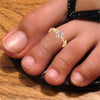 Gold-Plated Geometric Zircon Toe Ring