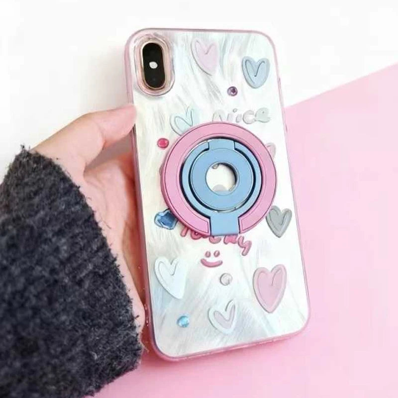 Double-Sided Magnetic Phone Ring Holder with Kickstand