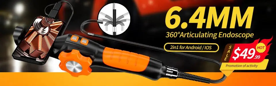 HD Handheld Endoscope Inspection Camera with 4.3-inch Screen and Adjustable LED Lights