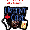 Glitter acrylic nurse badge charms set featuring a red cross and a bone symbol.