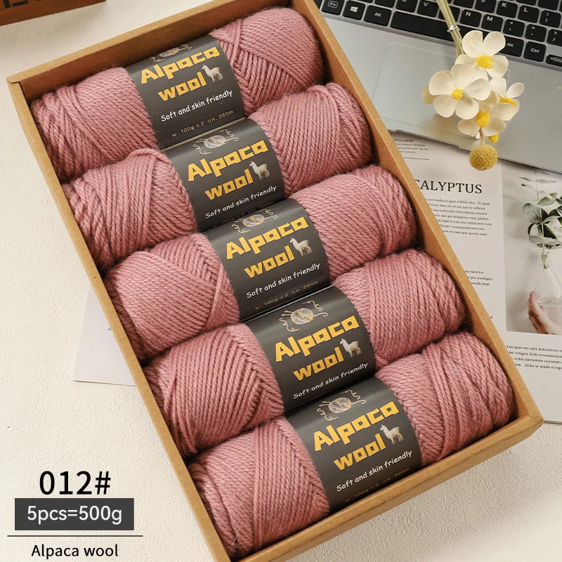 Chunky Alpaca Wool Knitting Yarn – 500g Multi-Color Set for Cozy Winter Projects