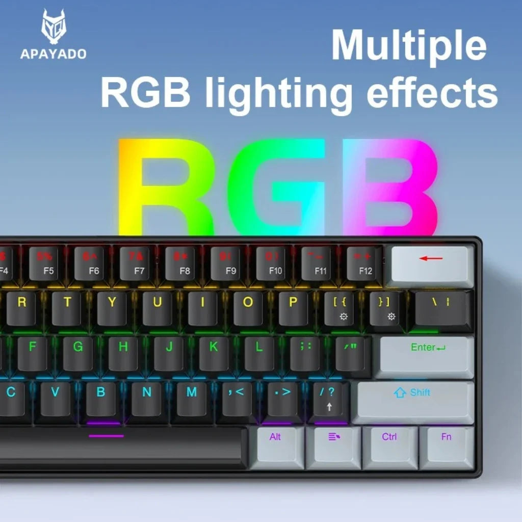 Compact 61-Key Mechanical Gaming Keyboard with RGB Backlighting
