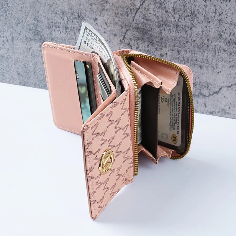 Portefeuille PU imprimé pour femmes multi-cartes