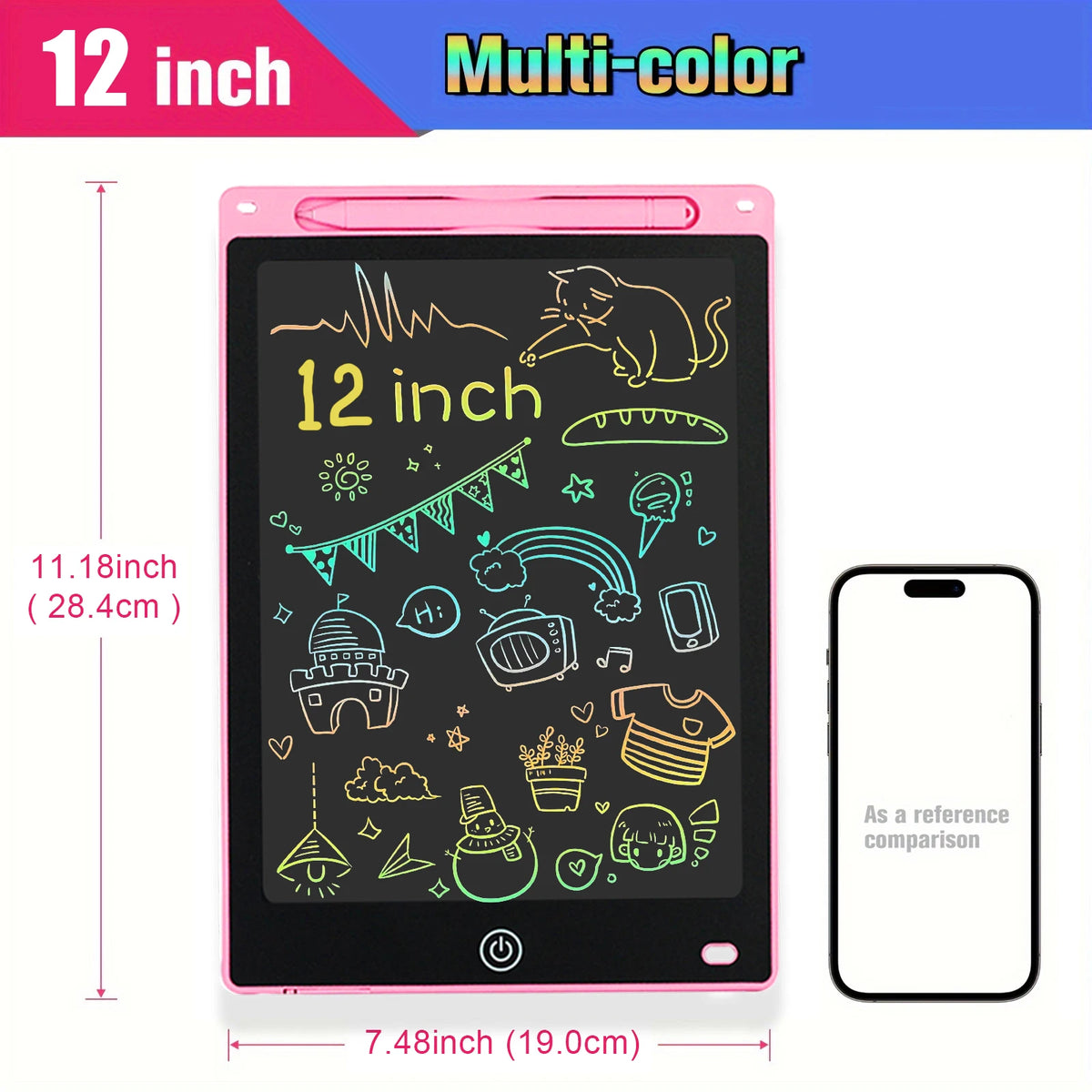 12-Inch LCD Writing Tablet for Kids – Reusable Electronic Drawing Board
