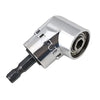 Silver 105 degree right angle drill attachment with a magnetic hex socket