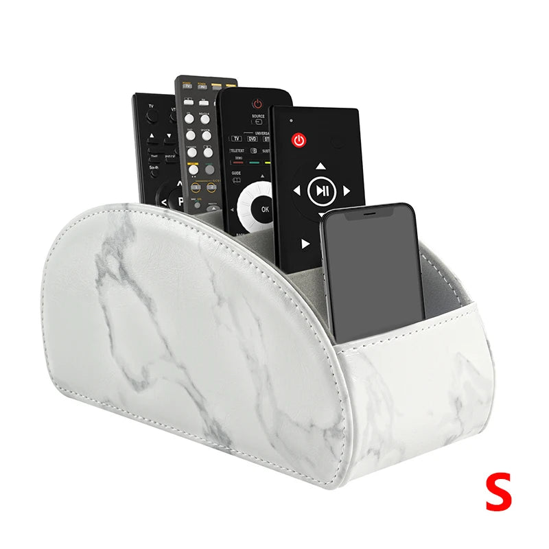 PU Leather Remote Control Organizer with 5 Compartments