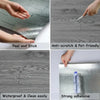 Various close-up shots demonstrating the peel and stick application, anti-scratch features, waterproof quality, and strong ad