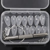 A clear plastic case containing soft silicone air chamber nose pads and a mini screwdriver for glasses repair.