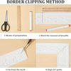Instructions for the border clipping method showing preparation, marking benefits, cutting from the mark, and aligning 45 deg