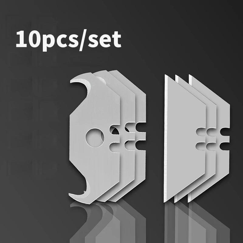 Ten sets of SK2 hook utility blades shown in a storage case on a dark surface.