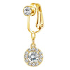 Schmetterling Clip-On Bauchnabelring mit rosa Zirkon