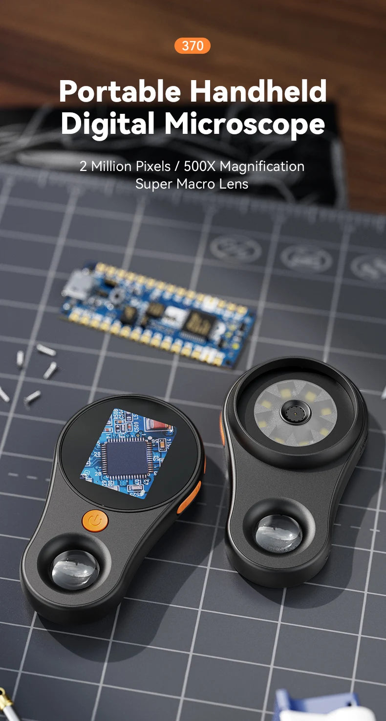 Portable 500X Digital Microscope with 2" IPS Screen