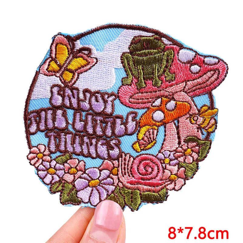 Encouraging Embroidered Iron-On Patches for Jackets, Jeans & Bags