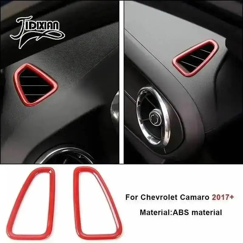 Red ABS material trim kit for Chevrolet Camaro interior and exterior components