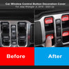 Before and after comparison of car window control button decoration covers for Jeep Wrangler JL 2018-2023