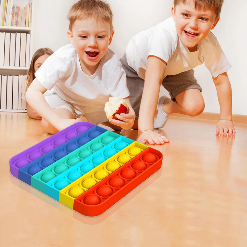 Rainbow Pop-It Fidget Board - Sensory Stress Relief Toy