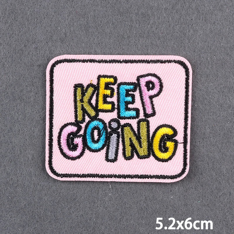 Encouraging Embroidery Iron-On Patches for Clothing and Accessories