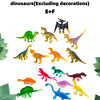 A collection of 16 mini and realistic little dinosaurs, including a T-Rex and friends, displayed against a white background.
