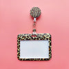 Leopard Print ID Card Holder with Detachable Lanyard
