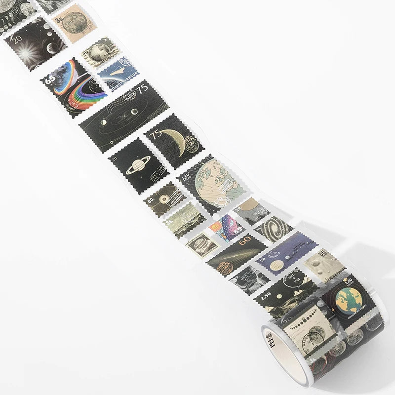 Vintage Stamp Tape Stickers Roll for Journals and Crafts