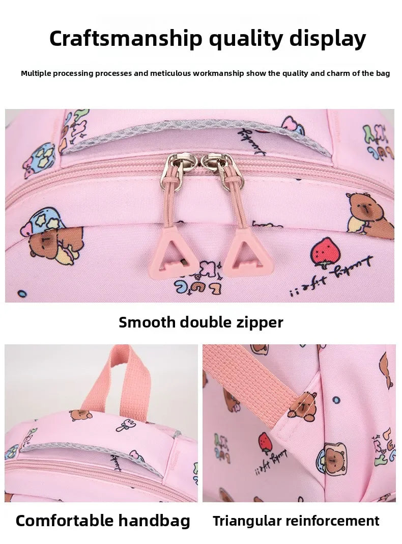 Capybara Cartoon Backpack Set for Kids