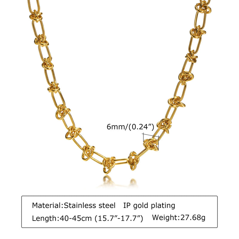 Chunky Gold Plated Stainless Steel Link Necklace