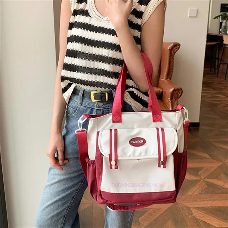 Everyday Nylon Tote Bag with Crossbody Strap