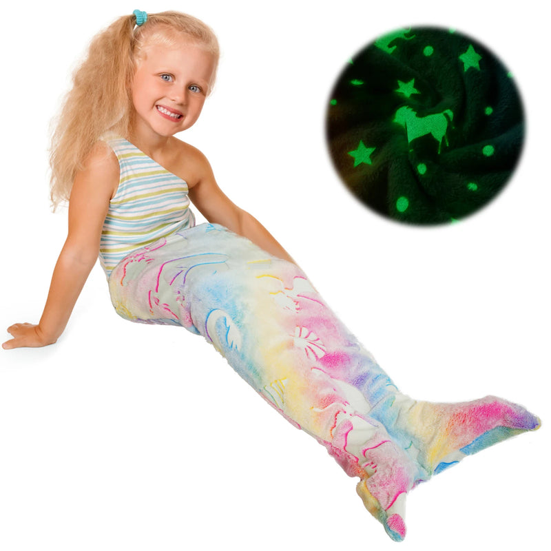 Glow-in-the-Dark Mermaid Tail Blanket