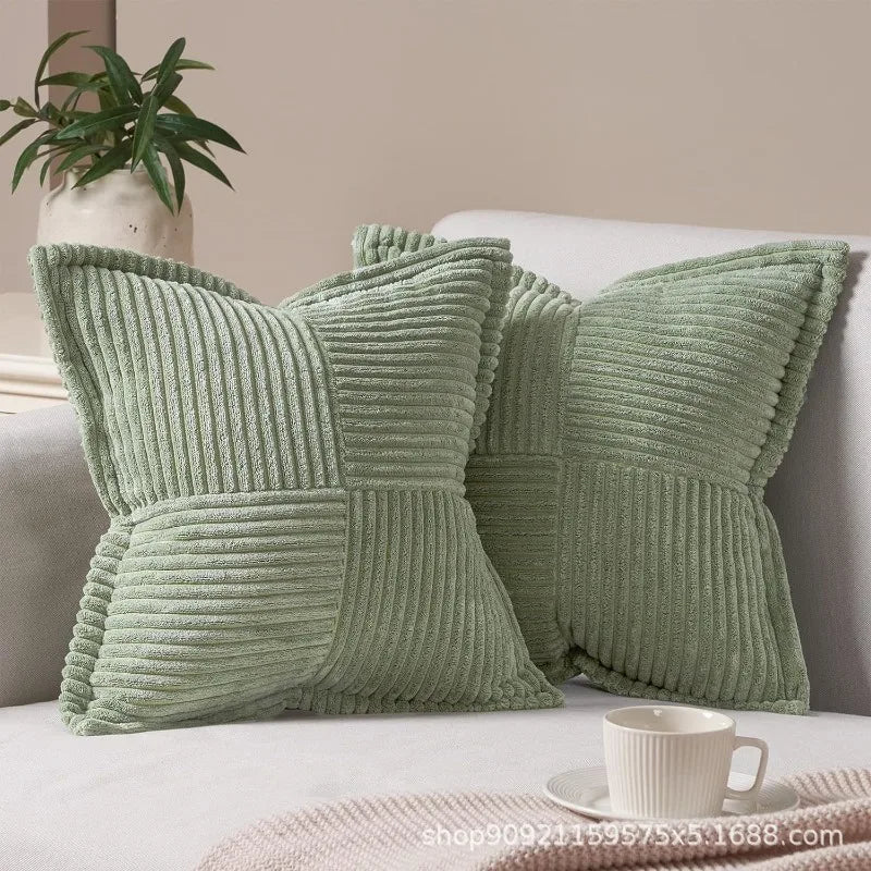 Corduroy Lumbar Pillow Cover for Office and Home