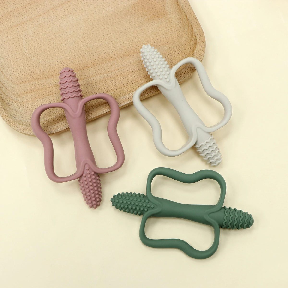 Silicone Teething Stick with Handle – Soft & Safe for Babies
