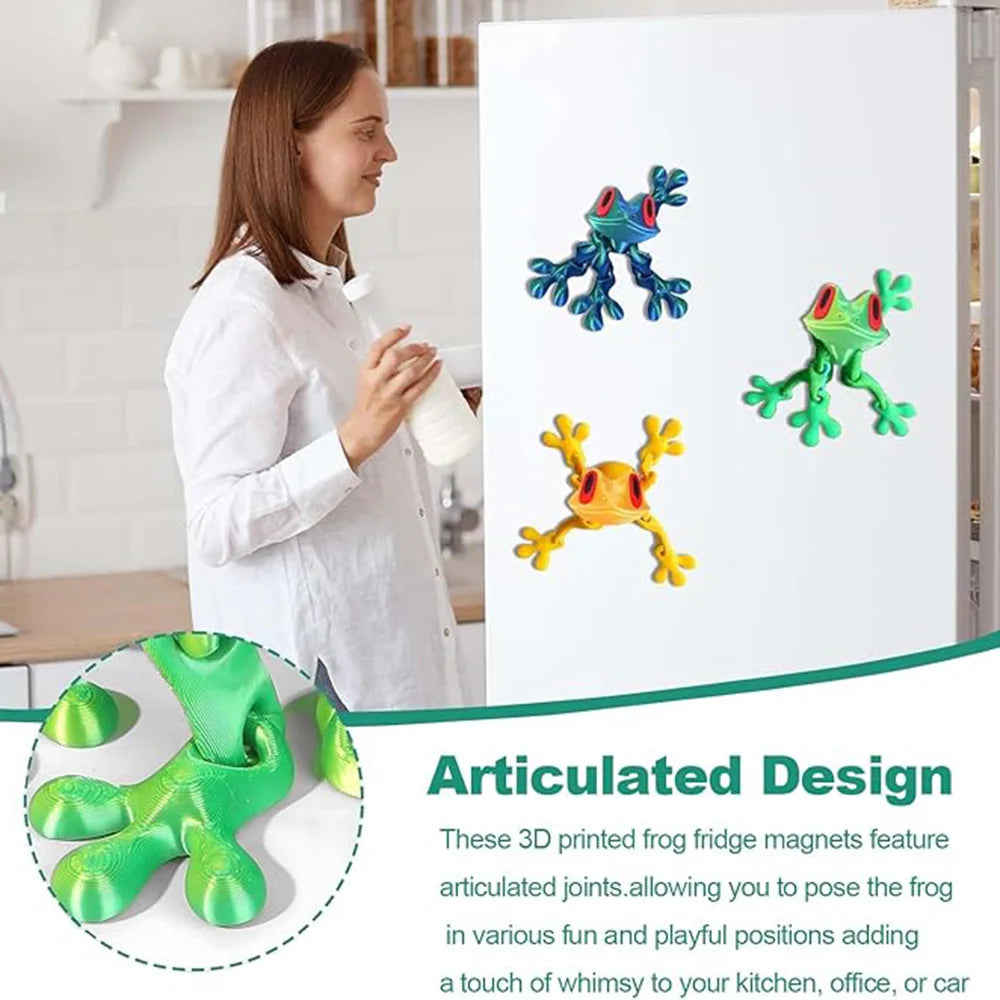 Magnetic Articulated Frog Fidget Toy – 3D Printed Desk Decor
