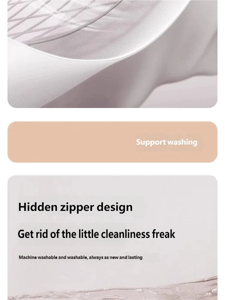 Close-up of a white memory foam body pillow with a removable cover, highlighting its texture and design features.