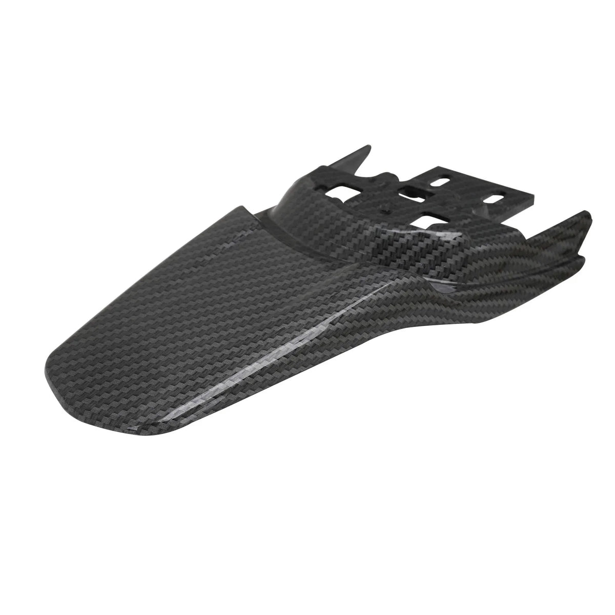 Black extended rear fender for a Sur-Ron Light Bee off-road electric bike