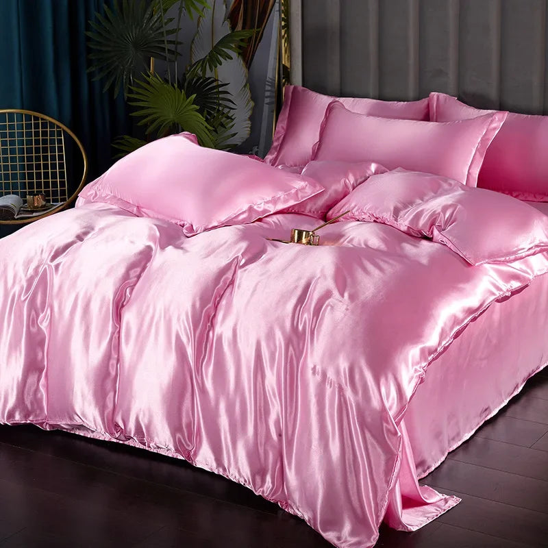 Luxuriöses Satin-Bettwäsche-Set mit Bettbezug