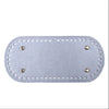 Light gray PU leather bag base with pre-drilled holes for DIY knitting and crochet