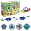Metal Assemble Gyro spinning top battle set with launchers and various colored tops