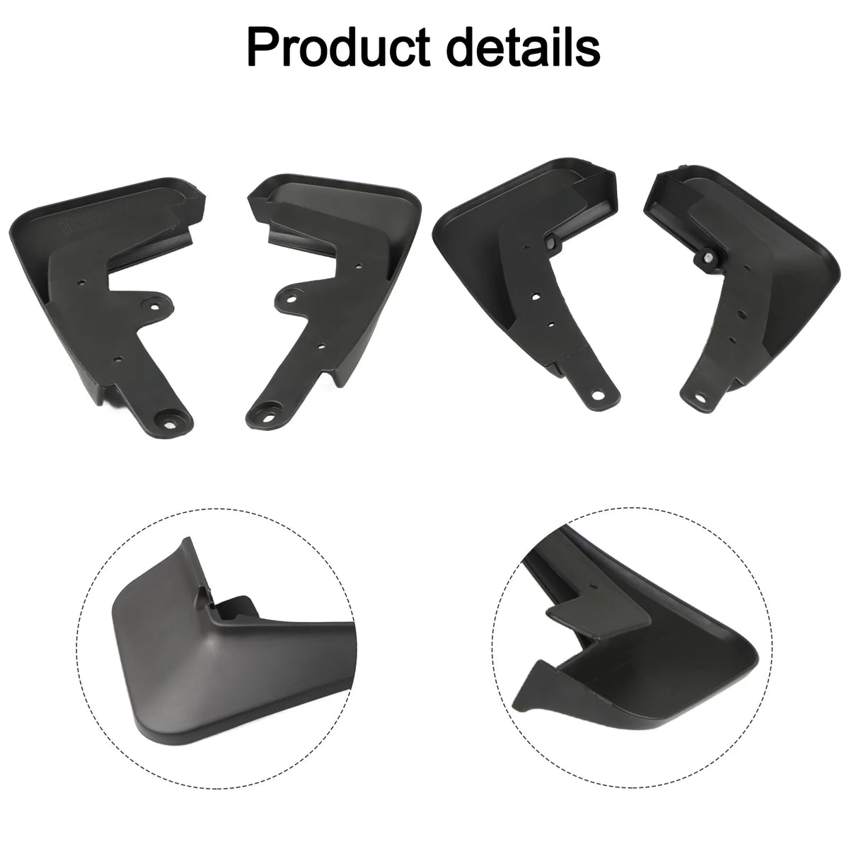 Set of black mud flaps for Mazda CX-30, including front and rear splash guards.