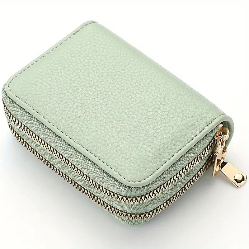 Cartera Compacta con Doble Cremallera y Monedero