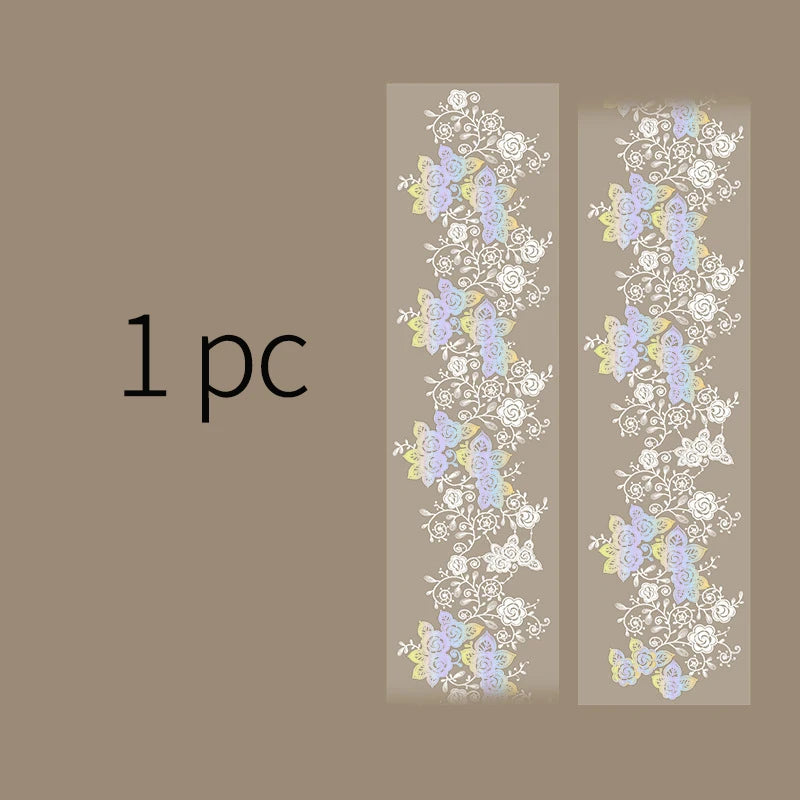 Silver Foil Decorative Lace Tape for Journaling & Scrapbooking