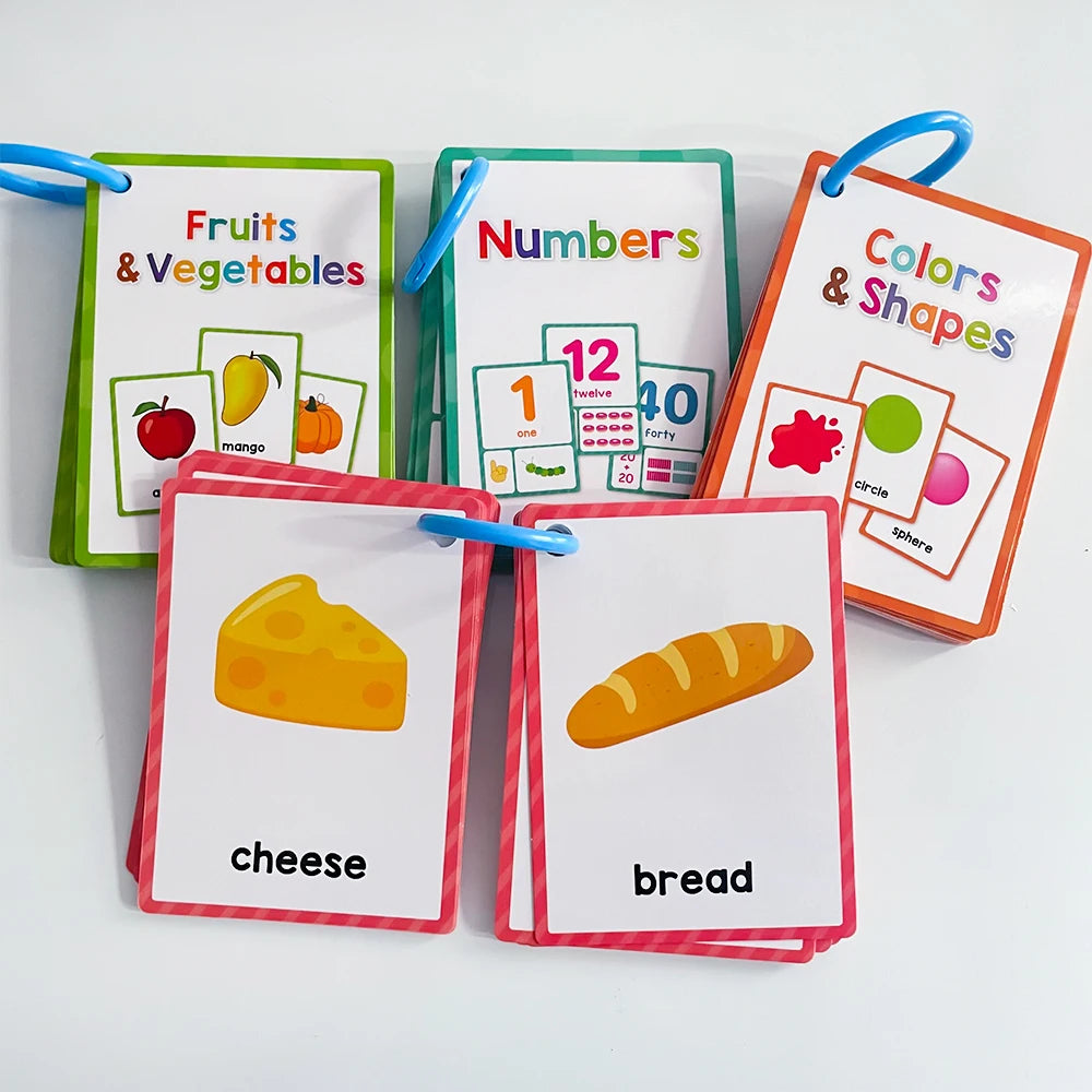 Early Learning Flash Cards for Kids – Colors, Shapes, Numbers, Fruits, Vegetables & Food