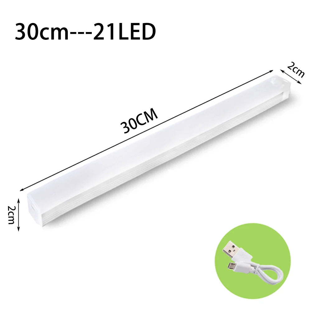 A white LED light bar measuring 30cm long with 21 LEDs, shown in a profile view.