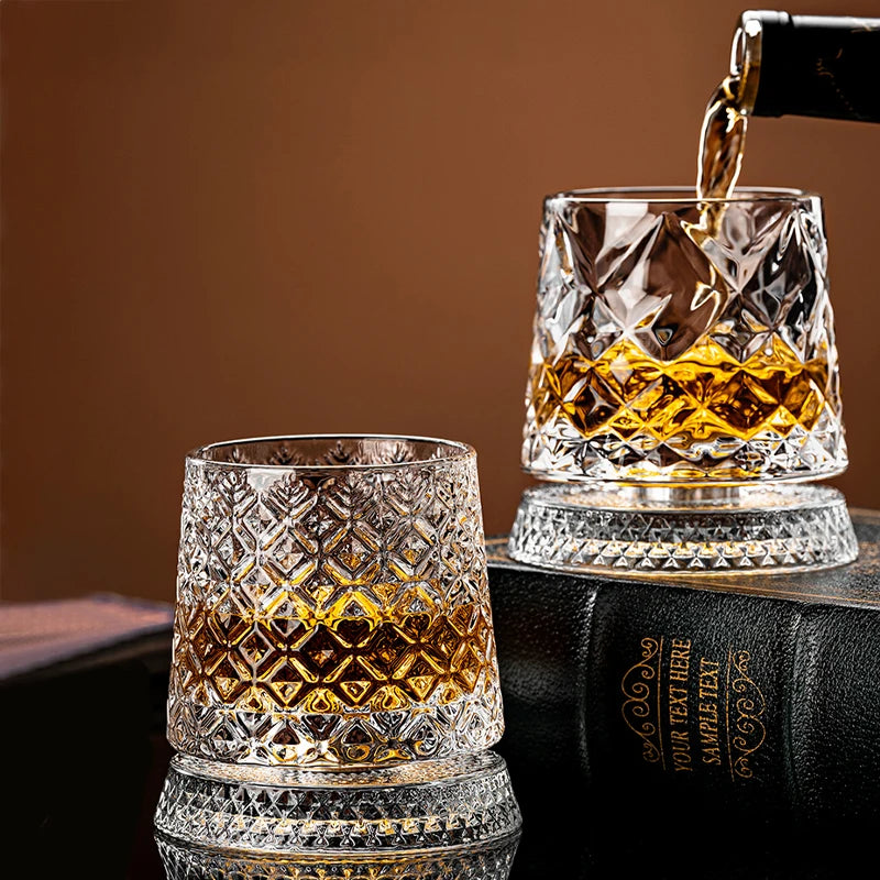 Rotating Crystal Whiskey Glass