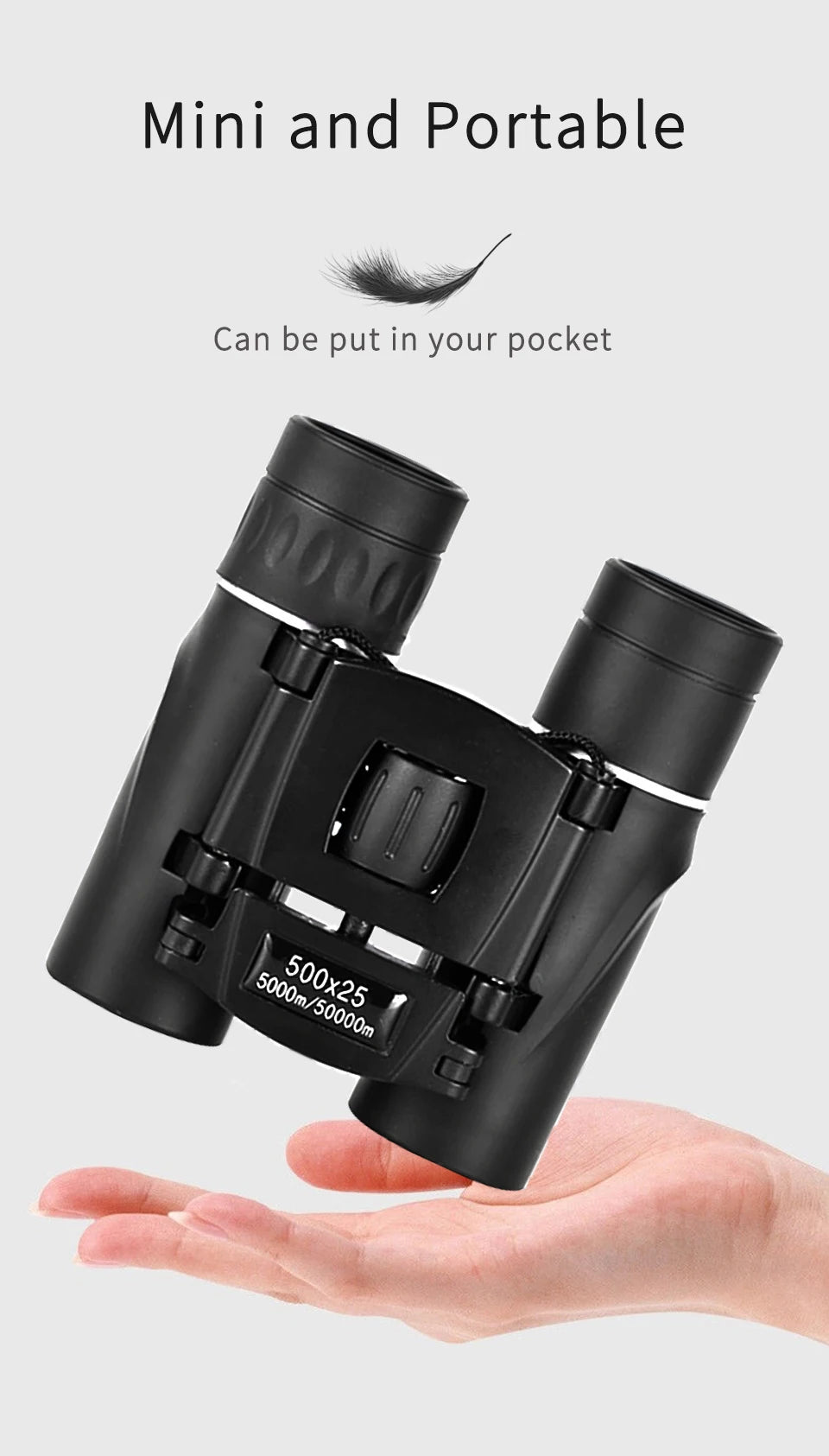 Compact 500x25mm Waterproof Binoculars with BAK4 Prism